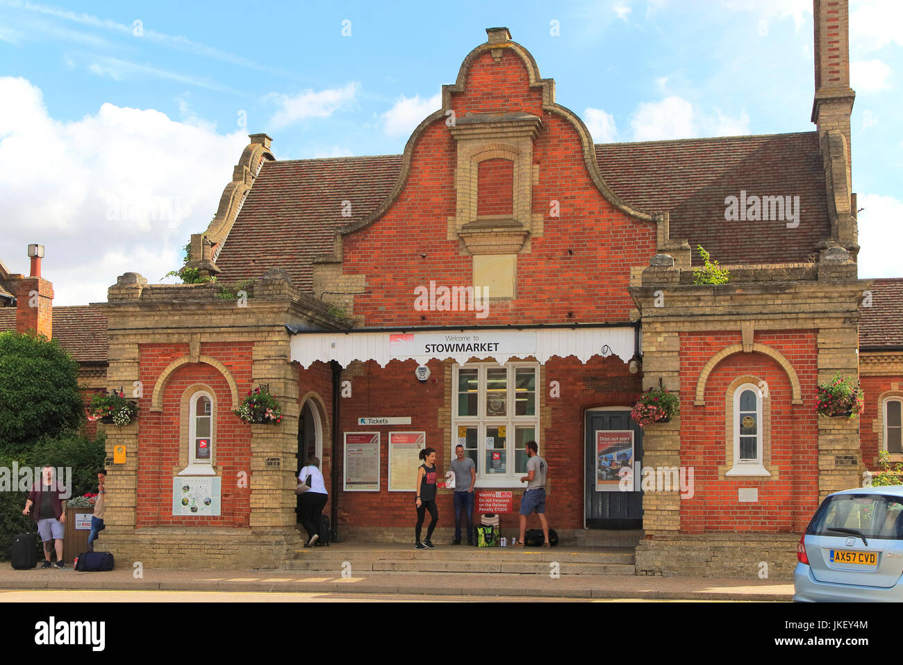 Bahn Bahnhof Gebäude, Stowmarket, Suffolk, England, UK 1846 Architekt Frederick Barnes Stockfoto