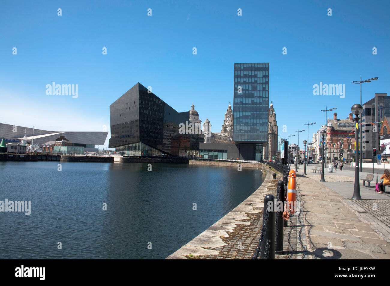 Moderne Bürogebäude Mann-Insel in der Nähe von Museum of Liverpool Leben Canning Dock Liverpool Waterfront Liverpool England Stockfoto