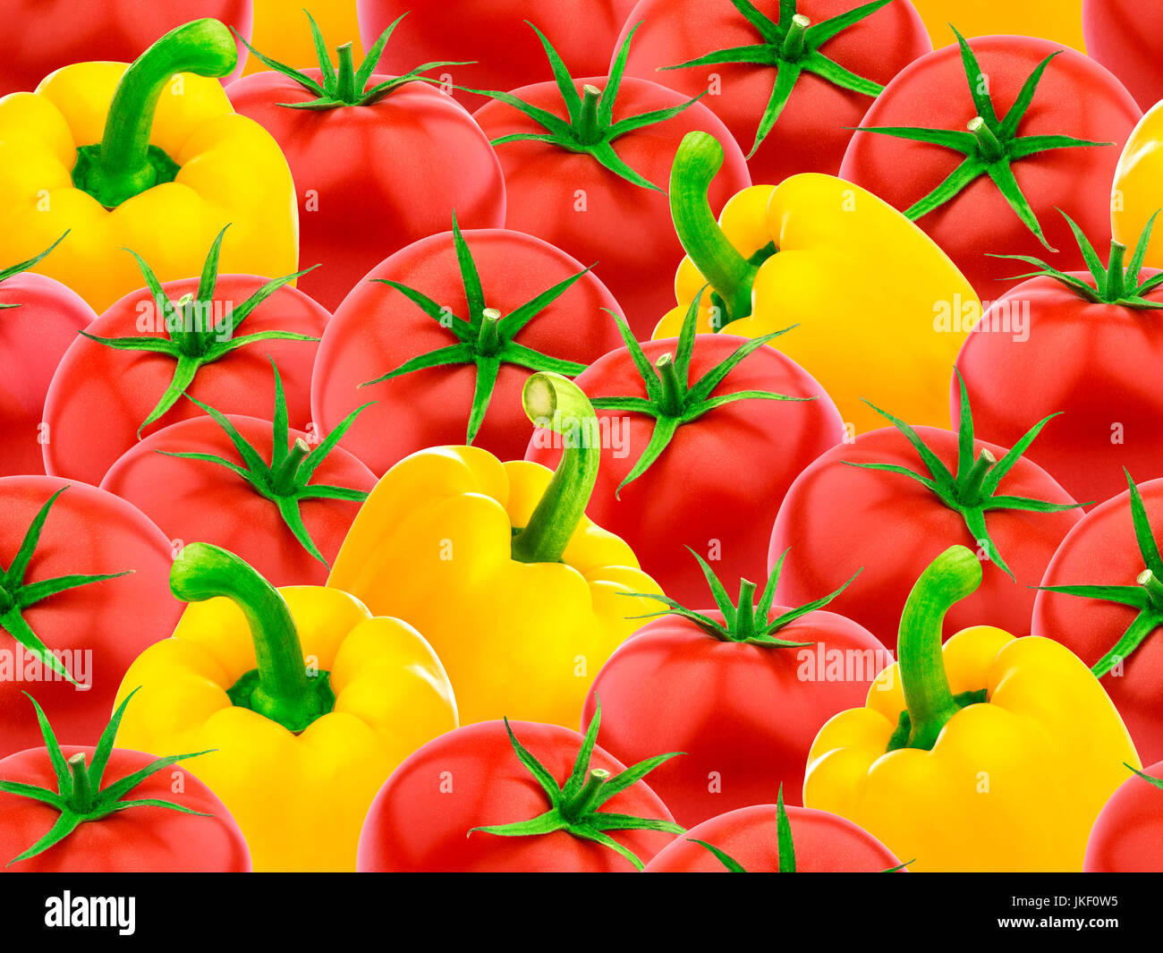 Nahtlose Muster mit Tomaten und Paprika Stockfoto