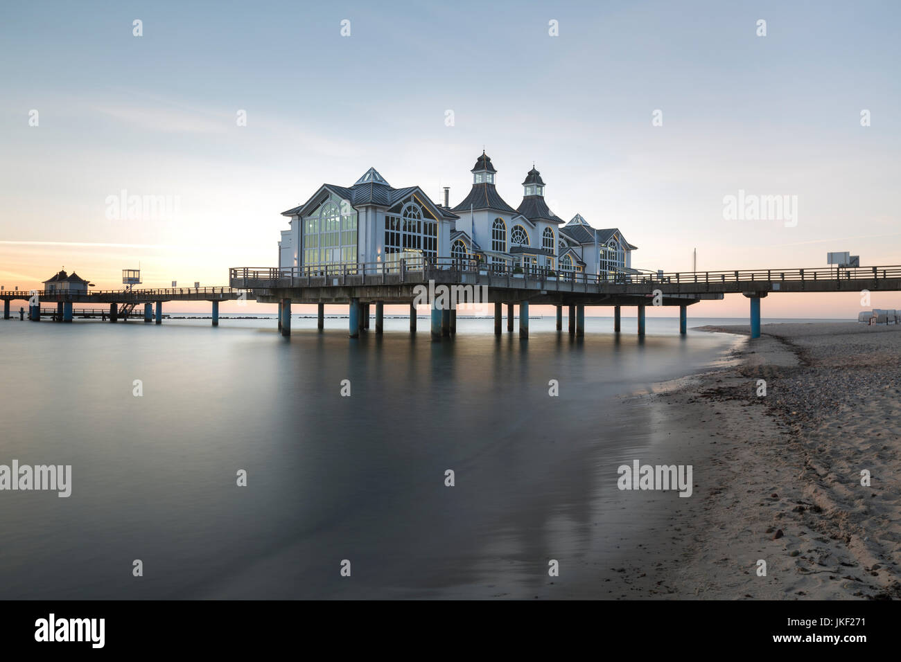 Sellin, Ostsee, Deutschland, Mecklenburg-Vorpommern, Seebrücke, "Sonnenaufgang" Stockfoto
