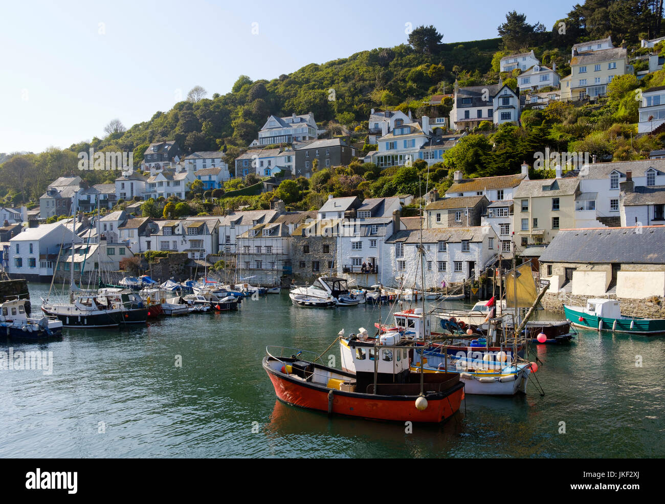 Fischerhafen, Polperro, Cornwall, England, Großbritannien Stockfoto