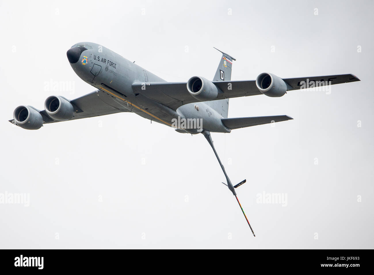 Ein USAF Boeing KC-135R Stratotanker während ein Überflug auf RIAT 2017 Stockfoto