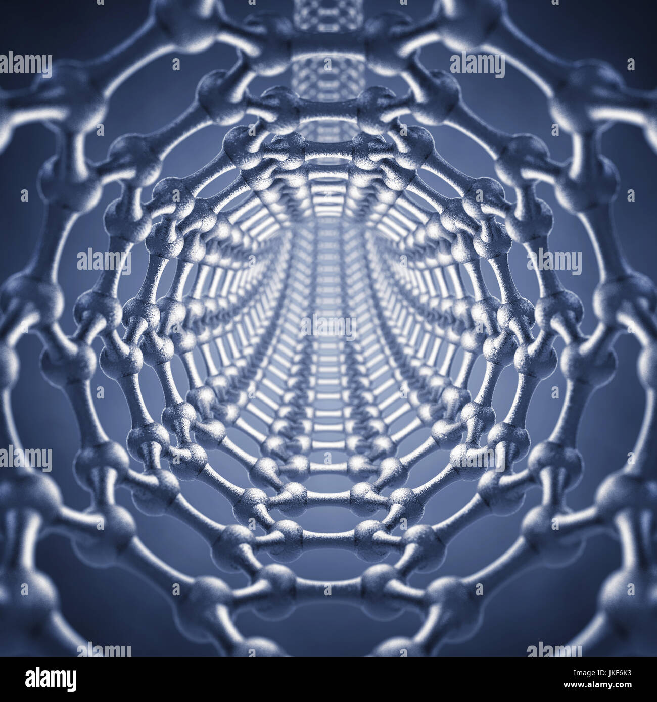 In einem Graphen Nanotube, Nanotechnologie-Forschung, 3d illustration Stockfoto