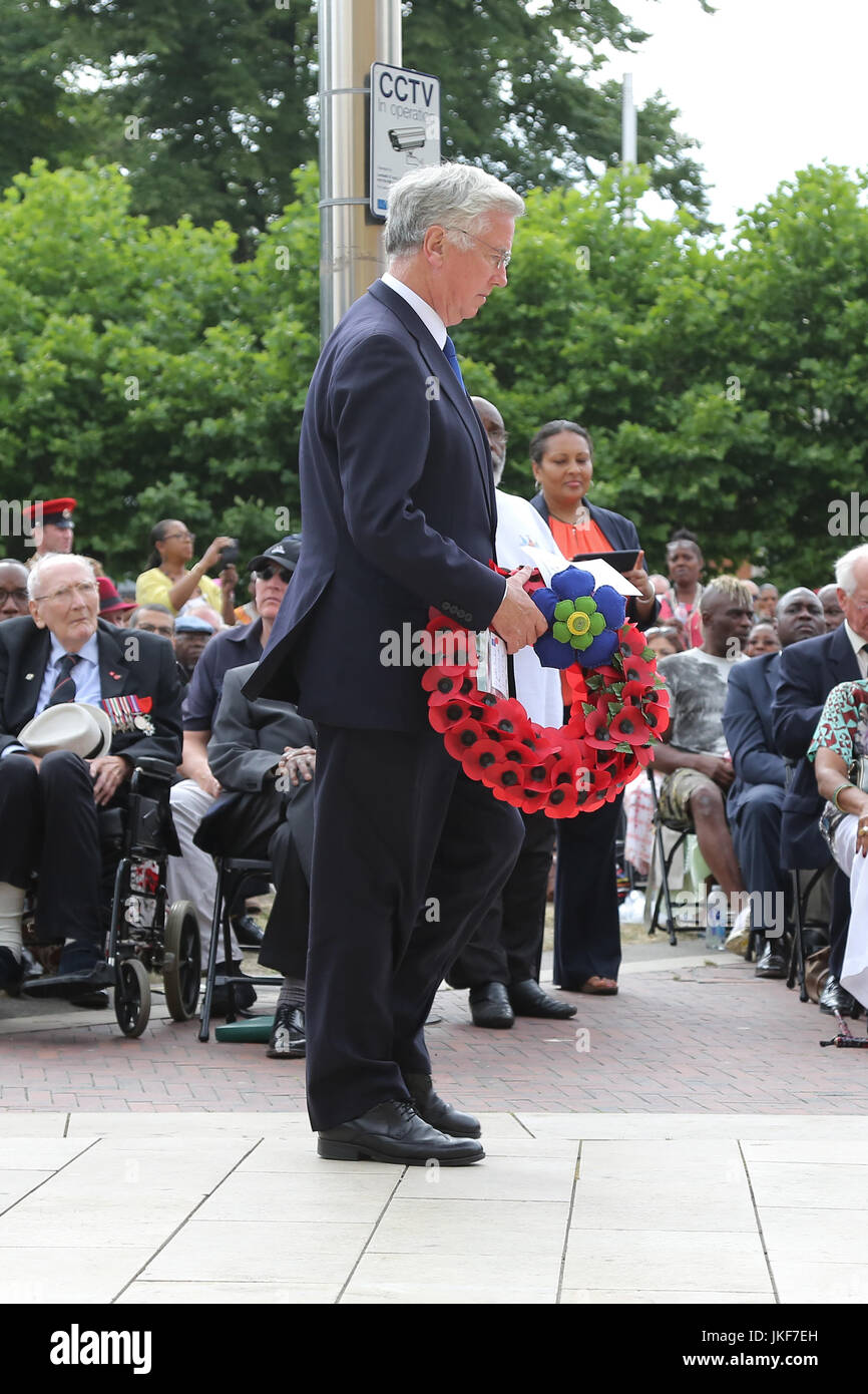 Enthüllung des afrikanischen und karibischen Krieg Memorial mit: Secretary Of State for Defence Sir Michael Fallon. Wo: London, Vereinigtes Königreich bei: Kredit-22. Juni 2017: Dinendra Haria/WENN.com Stockfoto