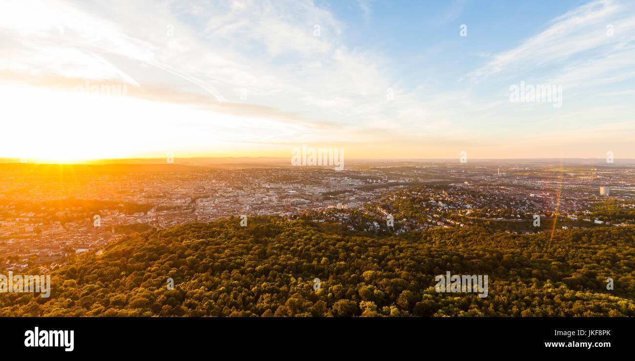 Deutschland, Baden-Württemberg, Stuttgart, Stadtansicht, Skyline, Panorama, Wald, Raummotive Stockfoto