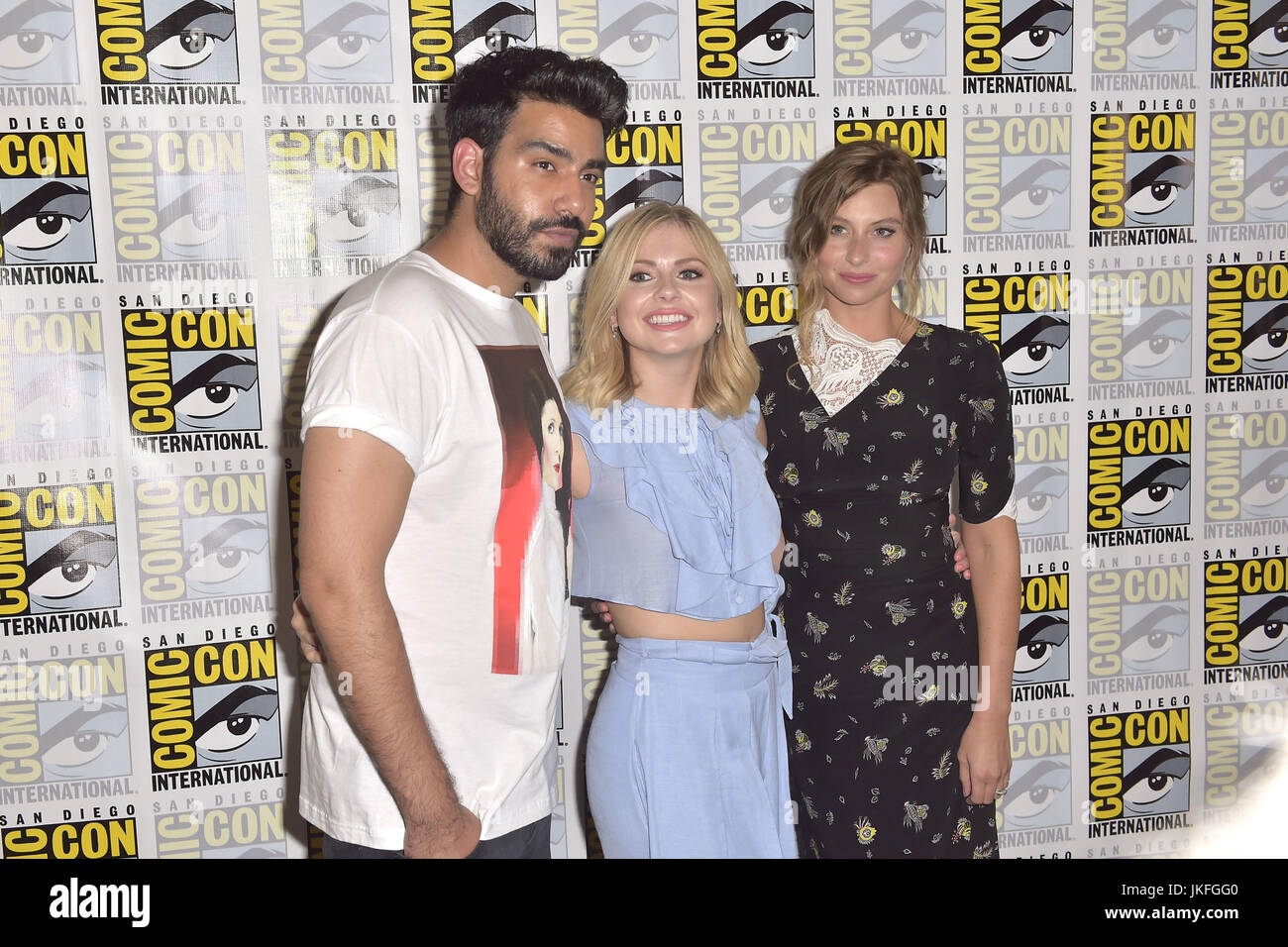 San Diego, Kalifornien. 21. Juli 2017. Rahul Kohli, Rose McIver und Aly Michalka besuchen die "iZombie" Pressenlinie während der Comic-Con International 2017 im Hilton Bayfront am 21. Juli 2017 in San Diego, Kalifornien. | Nutzung weltweit Credit: Dpa/Alamy Live-Nachrichten Stockfoto