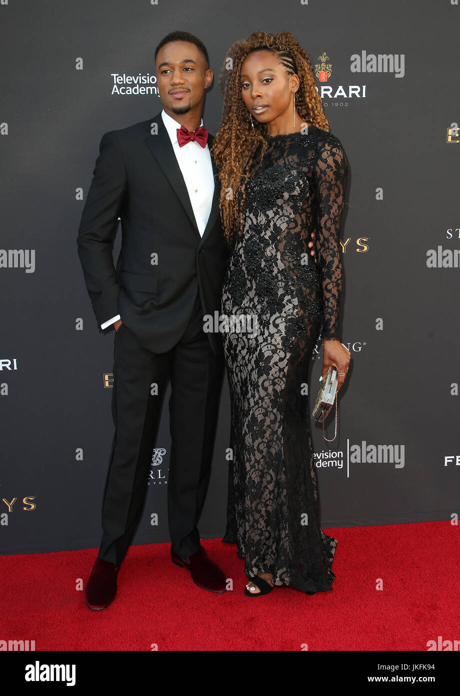 Los Angeles, Kalifornien, USA. 23. Juli 2017. 23. Juli 2017 - Los Angeles, Kalifornien - Jessie T. Usher, Erica Ash. 69. Los Angeles Bereich Emmy Awards statt an der Fernsehakademie. Bildnachweis: F. lernen/AdMedia Credit: F. lernen/AdMedia/ZUMA Draht/Alamy Live-Nachrichten Stockfoto