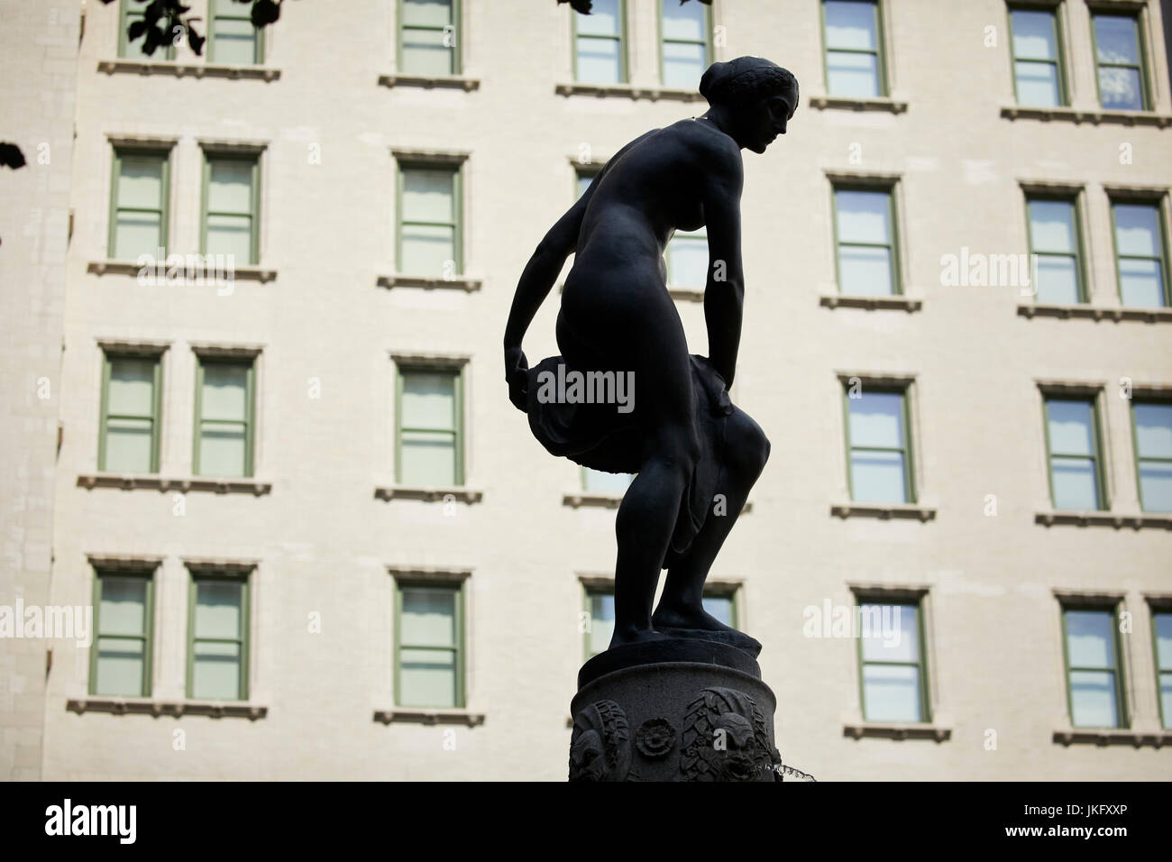 New York City, Manhattan, Pulitzer Fountain benannt nach Zeitungsverleger Joseph Pulitzer am Grand Army Plaza Stockfoto