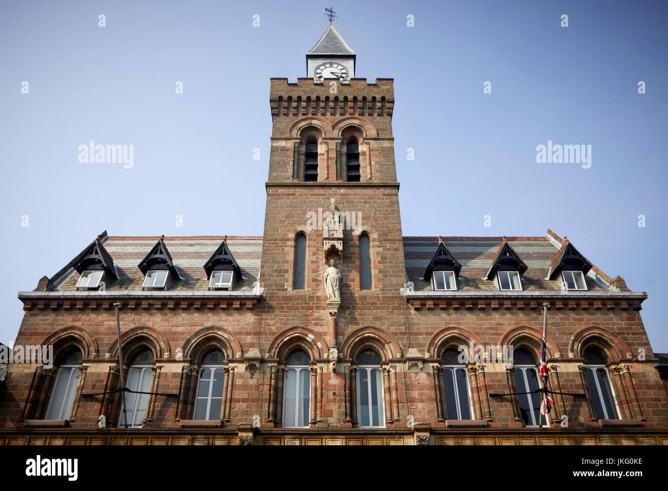 Die historischen Glockenturm Rathaus fertiggestellt 1866, Congleton Town Centre, East Cheshire, England. Stockfoto