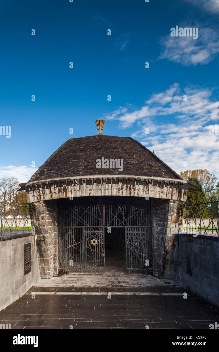 Deutschland, Bayern, München - Dachau, WW-2 Ära Nazi Konzentration Lager, jüdische Memmorial Baujahr 1967 Stockfoto
