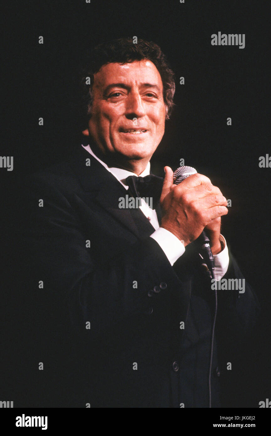 TONY BENNETT, amerikanischer Sänger auf Konzert in Stockholm 1989 Stockfoto