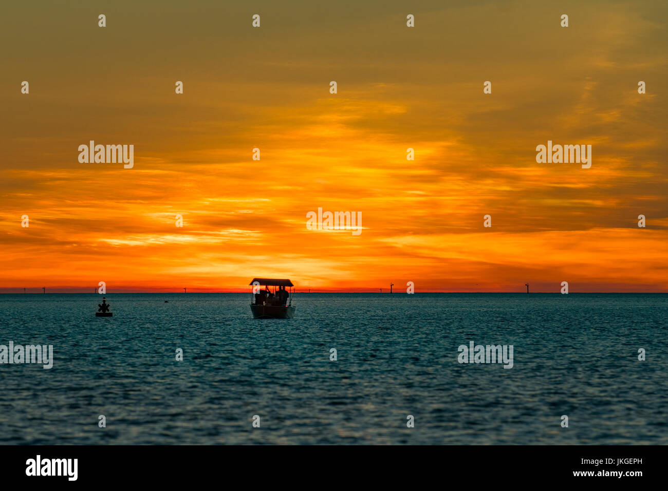 Sonnenuntergang über dem Golf von Carpentaria, Karumba, Queensland, Australien Stockfoto