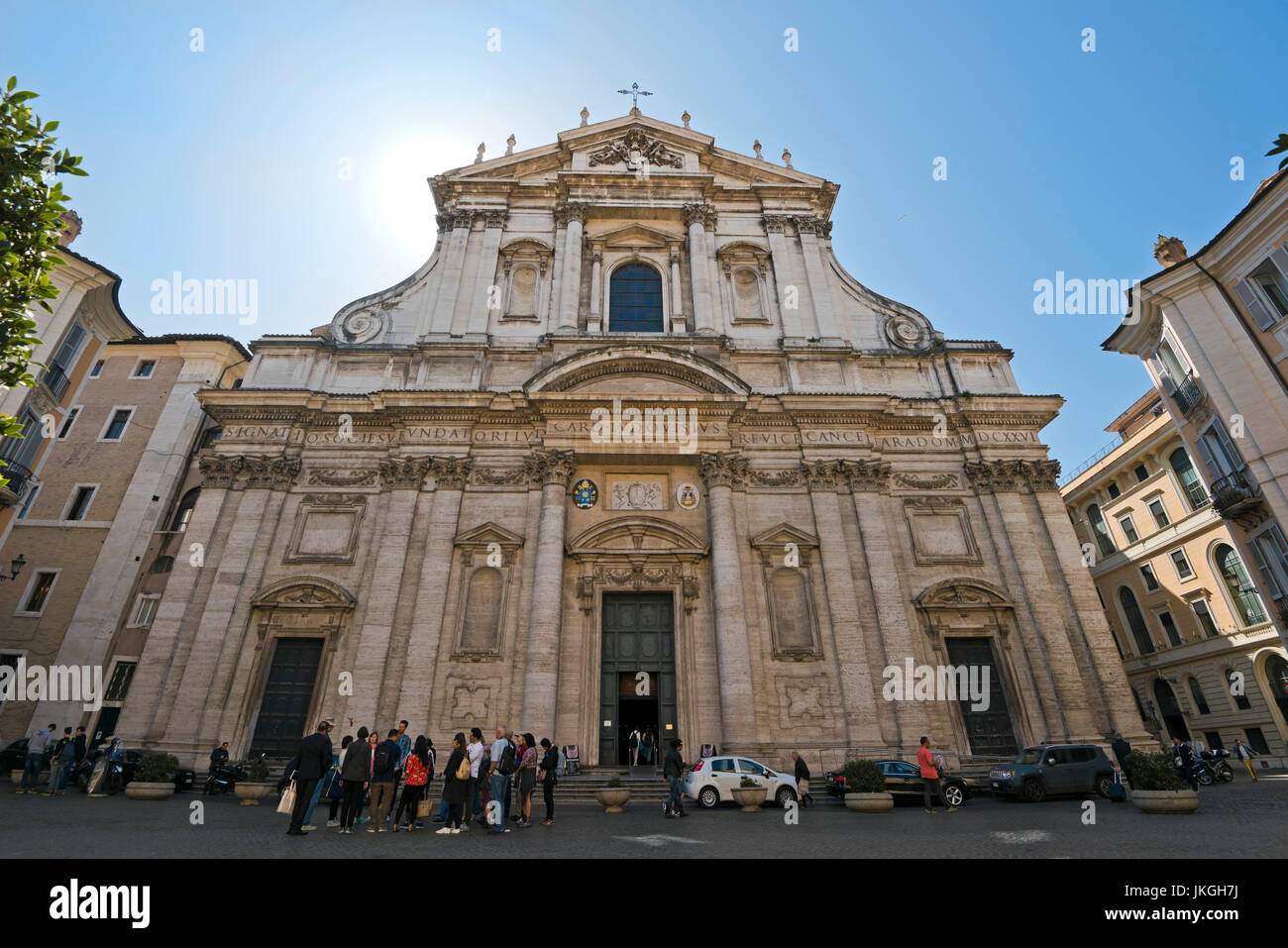 Horizontale Ansicht der Sant'Ignazio Kirche in Rom. Stockfoto
