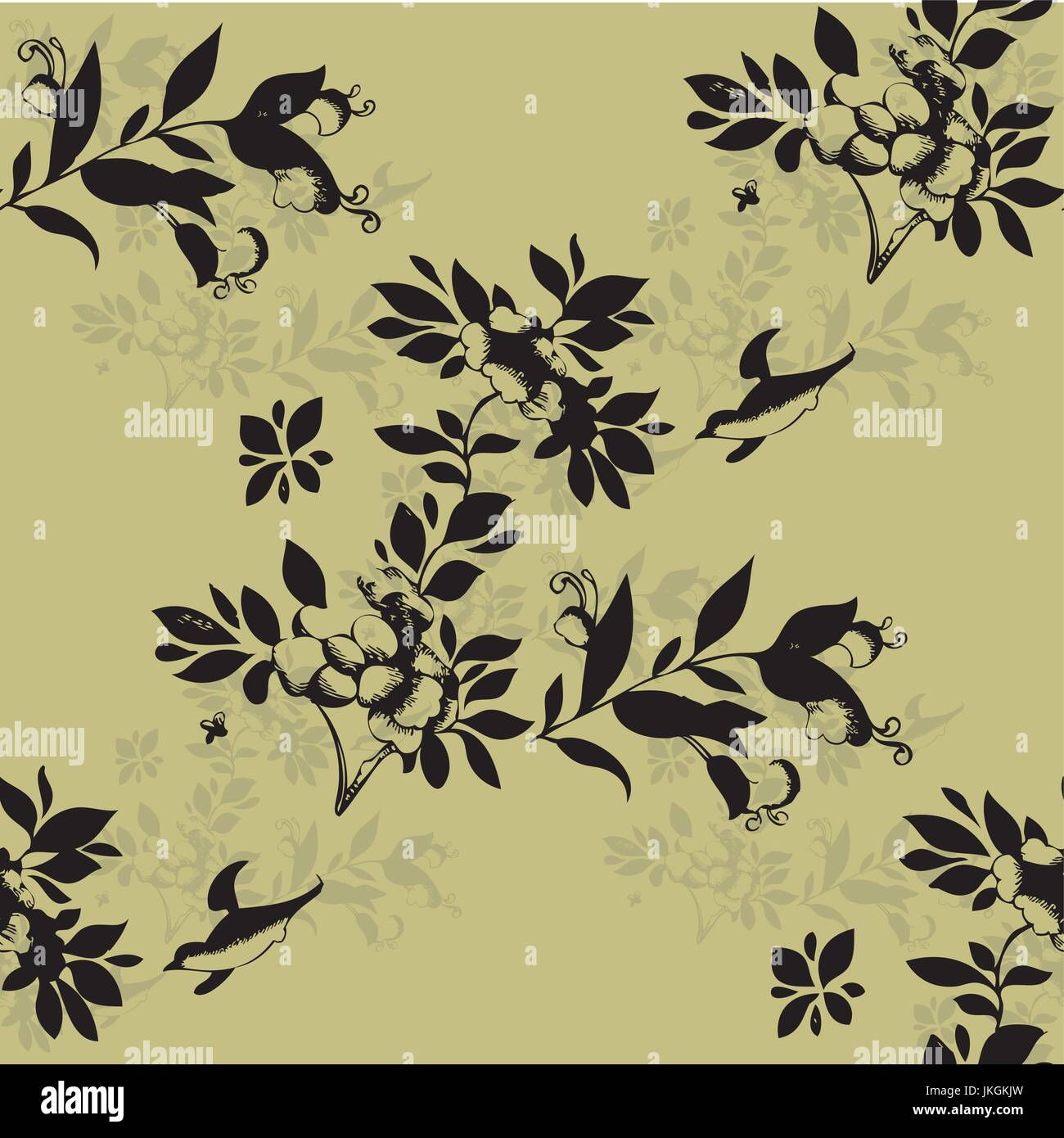 Floral Seamless Pattern. Nahtlose Muster kann verwendet werden, für Tapeten, Musterfüllungen, Webseite Hintergründe, Oberflächenstrukturen. Stock Vektor