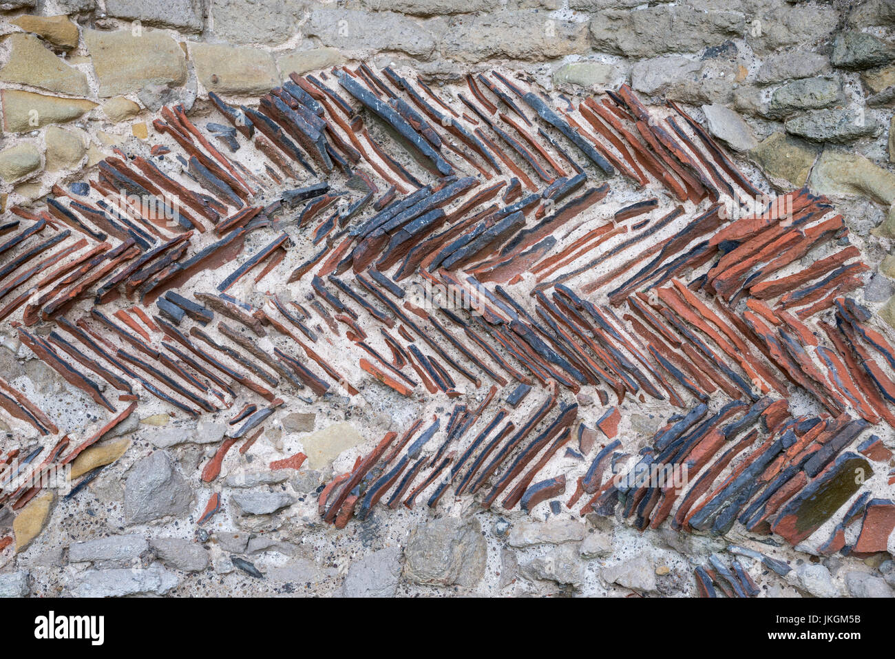 Kamin-Detail im Bergfried Schloss Scarborough, North Yorkshire, England. Stockfoto