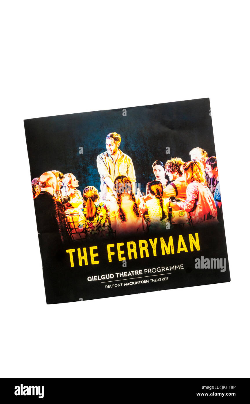 Programm zur Herstellung von The Ferryman von Jez Butterworth am Gielgud Theatre 2017 Königshof. Stockfoto