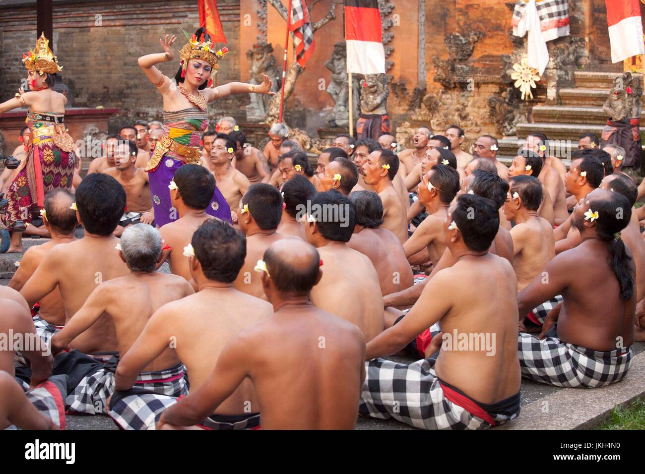 Kecak-Tanz, Bali, Indonesien Stockfoto
