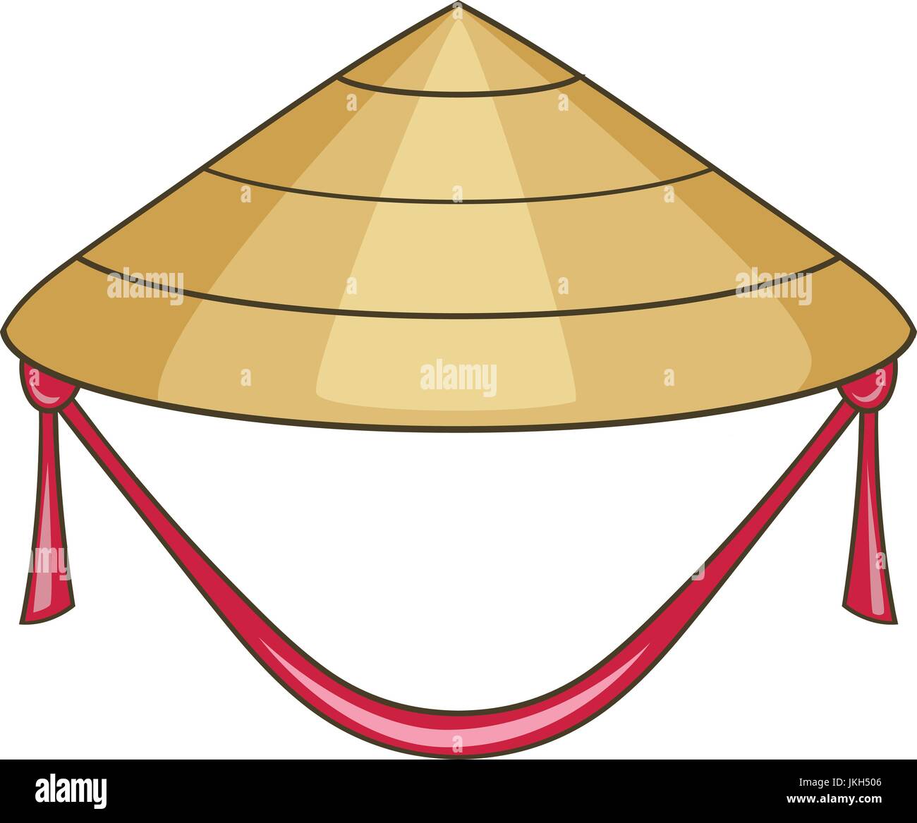Asiatische konische Hut-Symbol, Cartoon-Stil Stock Vektor