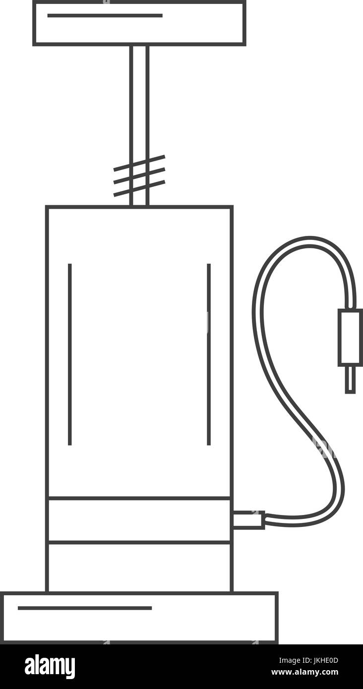 Auto Luftpumpe Symbol. Übersicht Auto Luftpumpe vektor Symbol für