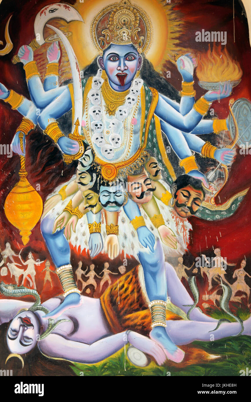 Kali hindu goddess on temple Fotos und Bildmaterial in hoher