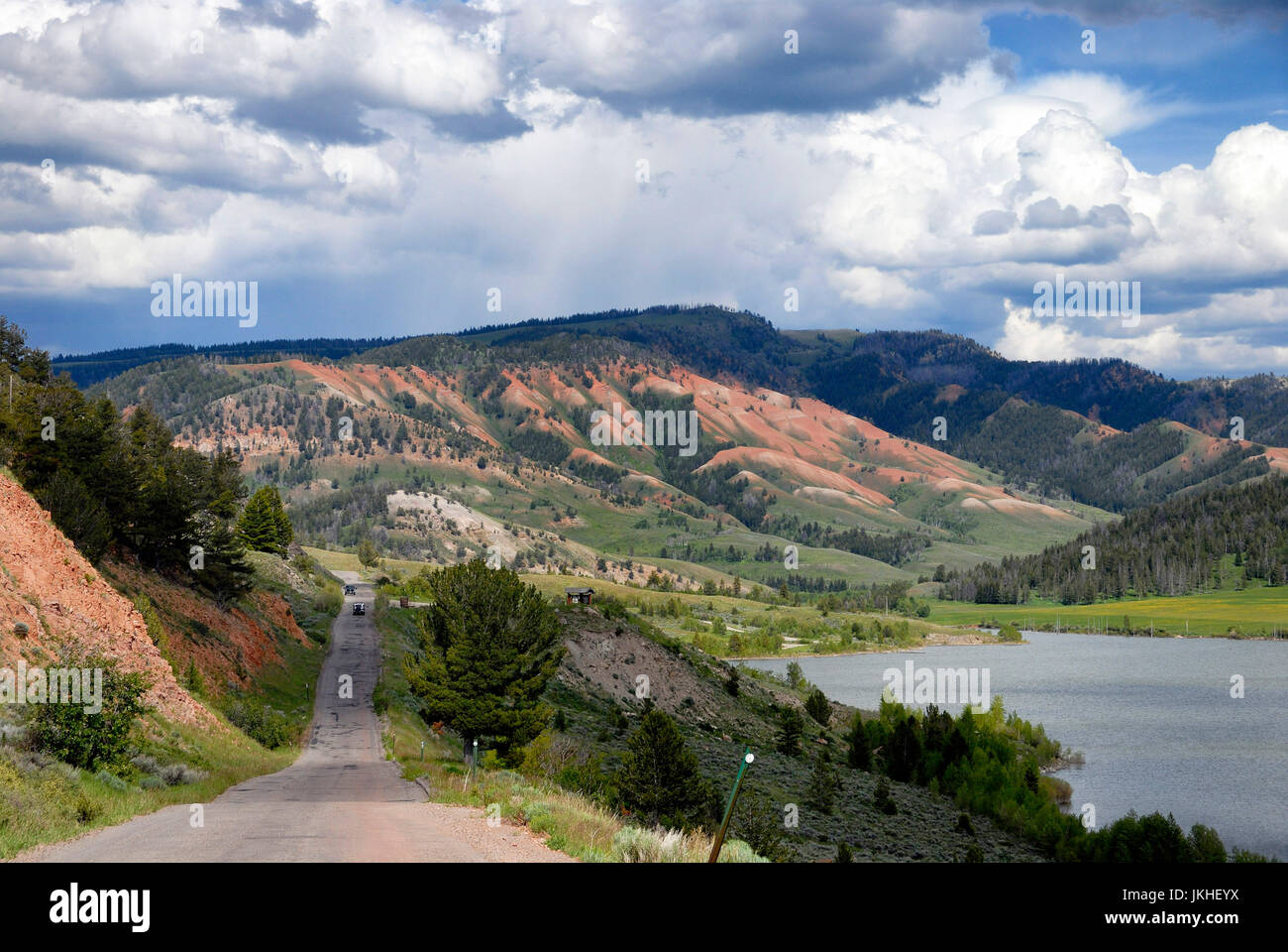 Red Hills, Folie Untersee, Gros Venture Wildnis, Bridger-Teton National Forest, Wyoming, USA Stockfoto