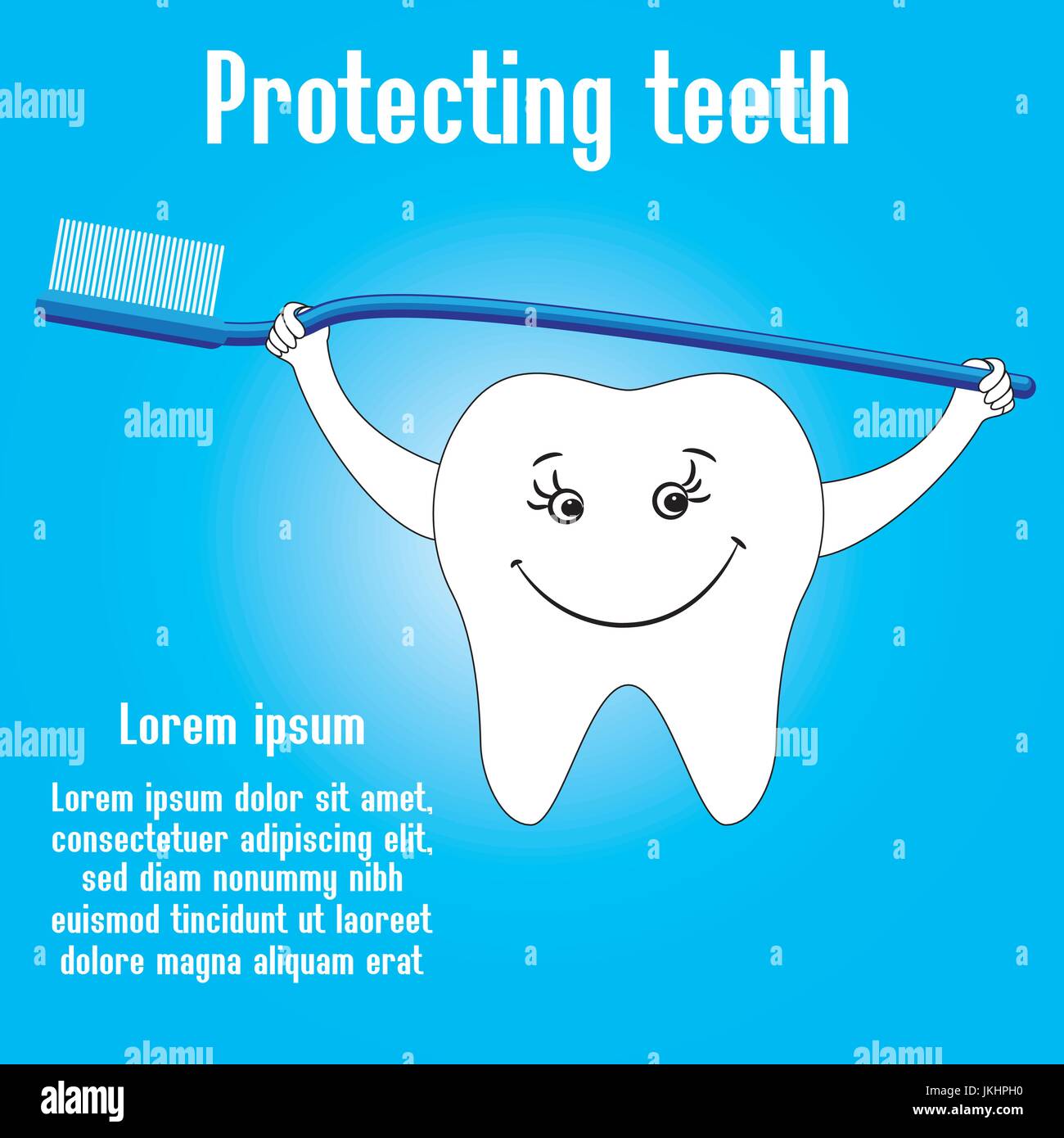 Zahnpflege-Design-Konzept. Menschliche Zähne, Lächeln Stock Vektor