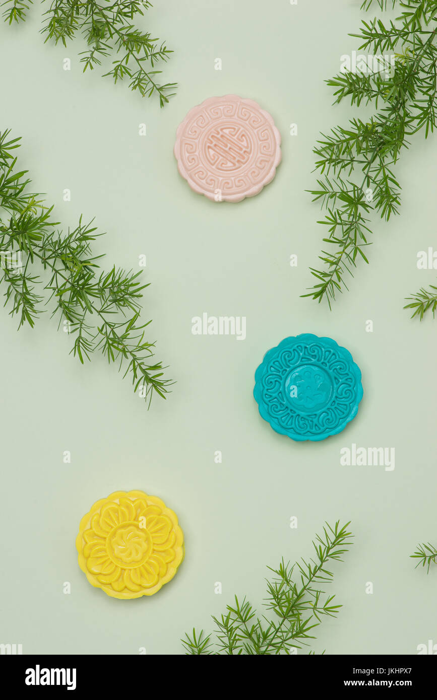 Chinesische berühmten Essen. Mooncakes. Chinesische Gebäck traditionell während der Mondfest gegessen Stockfoto