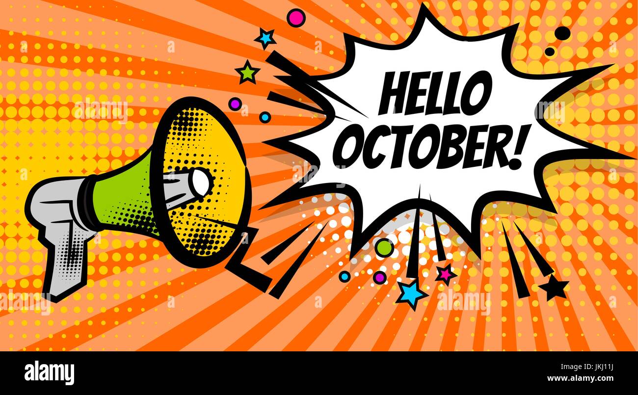 Megaphon pop Hallo Oktober Stock Vektor