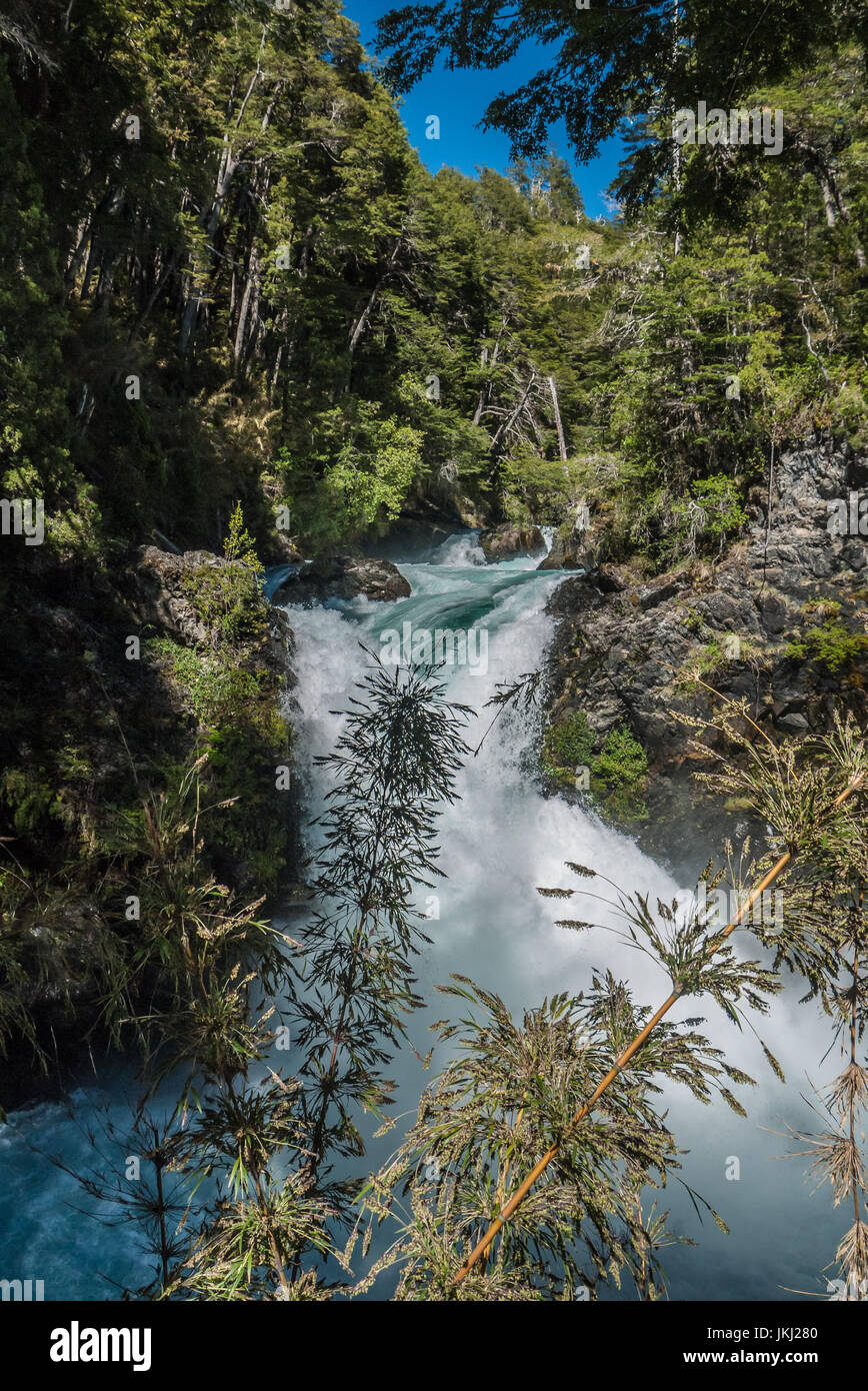 Los Alerces Cascade im Nahuel Huapi Nationalpark, Argentinien Stockfoto