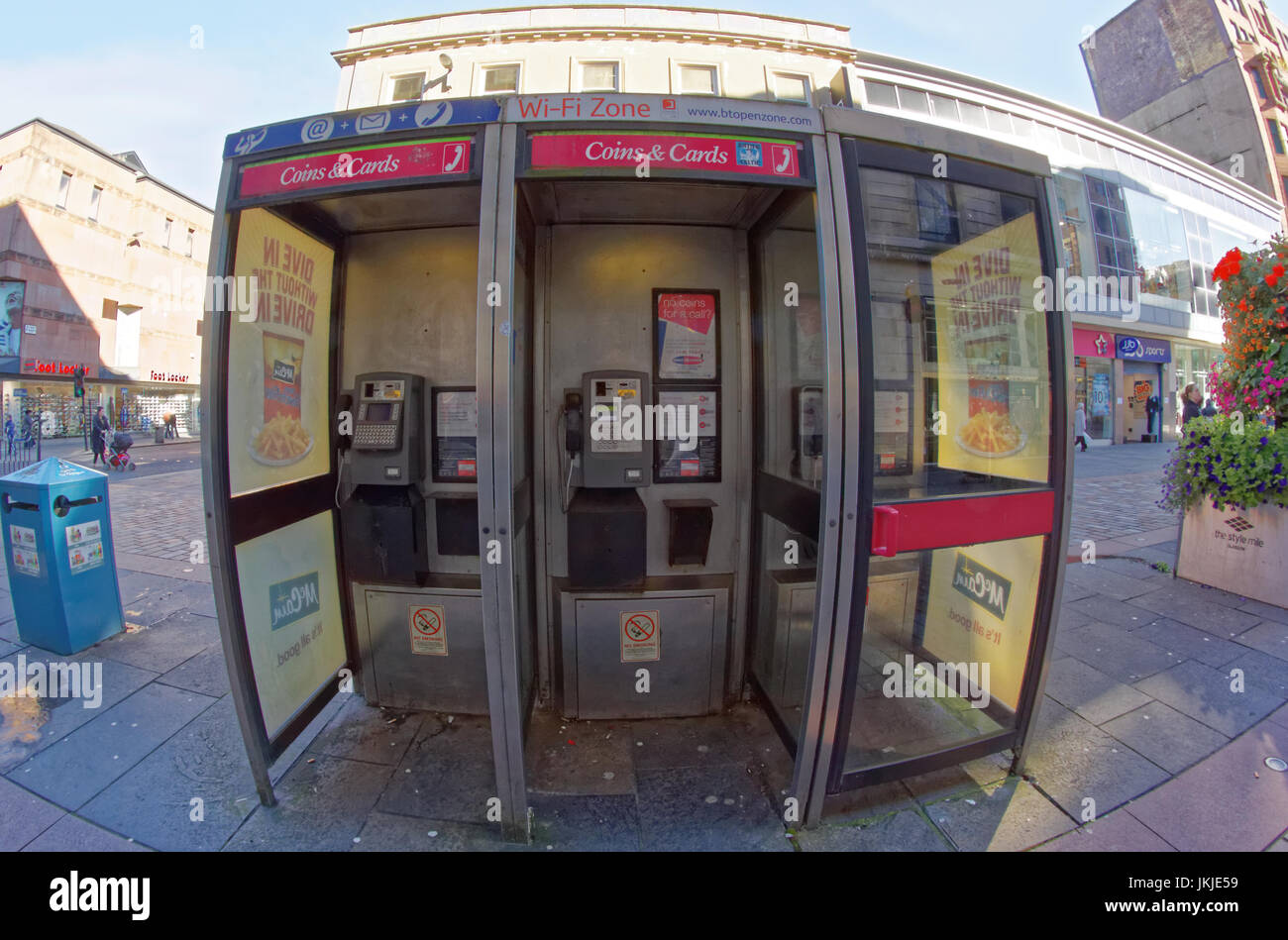 Telefon-Kioske Argyle street Glasgow Schottland WLAN aktiviert bt Stockfoto