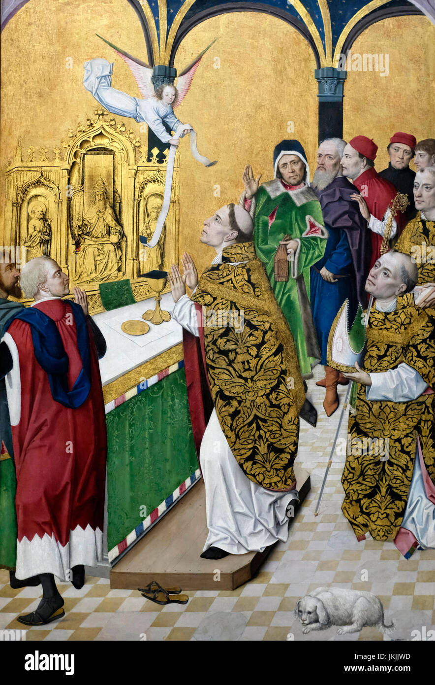 Die Masse des Heiligen Hubertus, ca. 1480 - Werkstatt des Meisters aus dem Leben der Jungfrau Maria Stockfoto