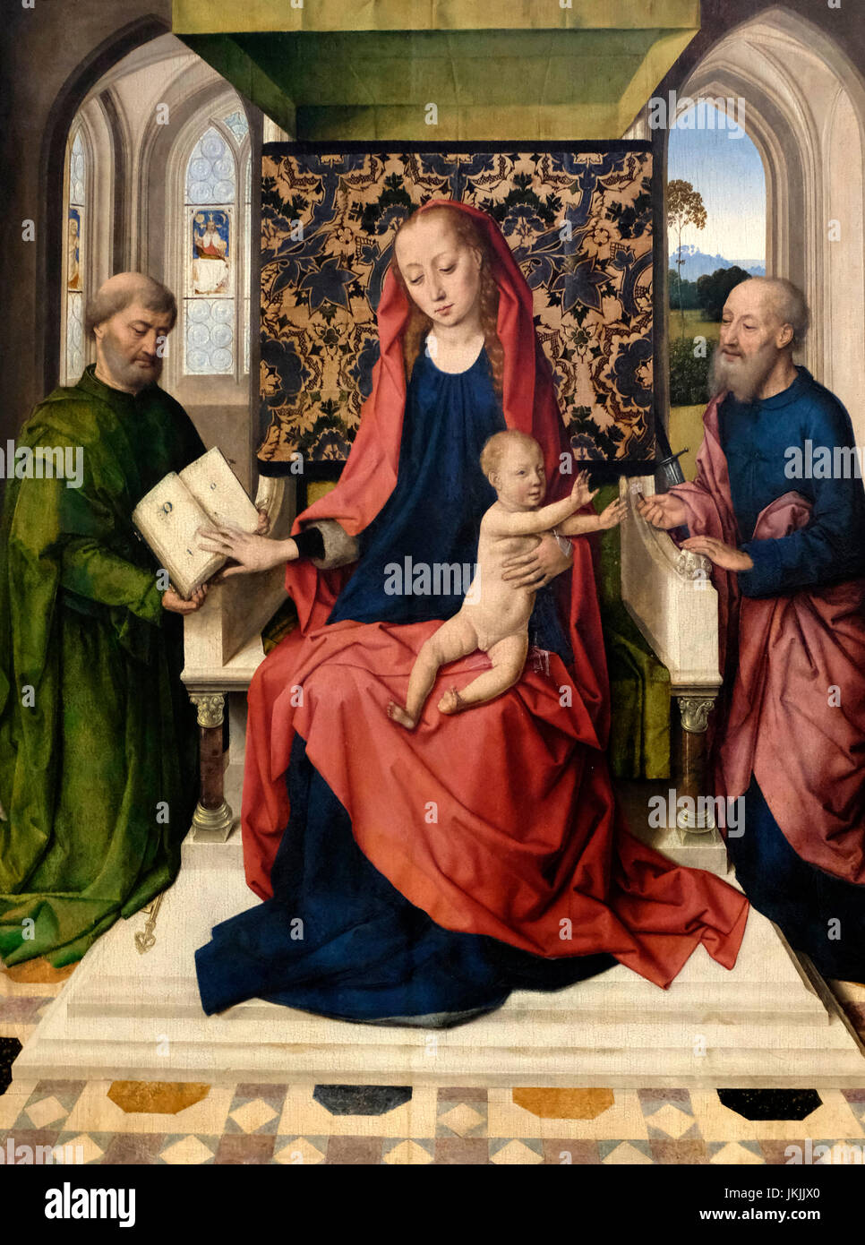 Jungfrau und Kind mit St. Peter und St. Paul, ca. 1460 - Werkstatt von Dirk Bouts Stockfoto