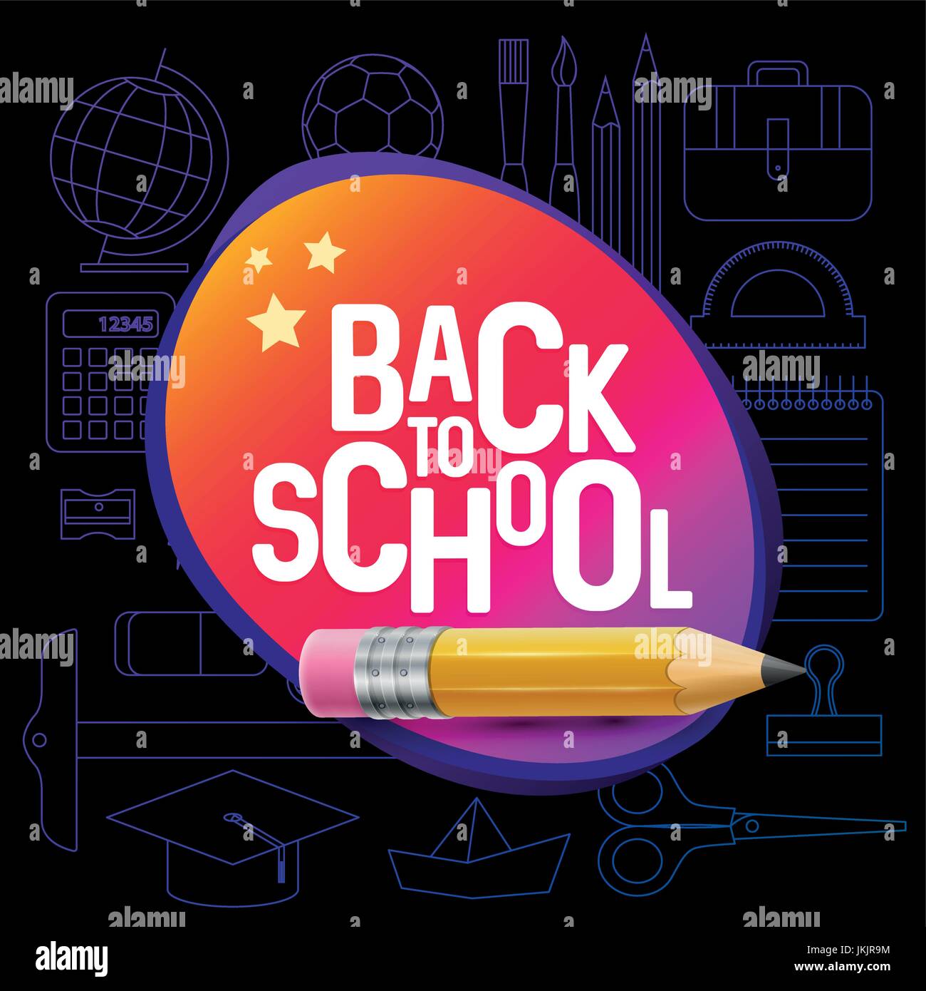 Vektor-Design zurück zur Schule. Stock Vektor