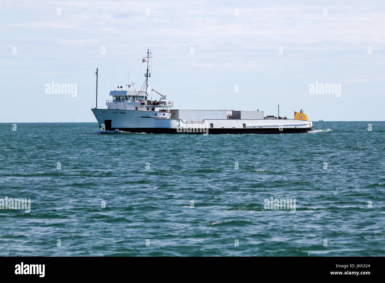Die MV-Katama, ein Fracht-Schiff von Woods Hole, Nantucket und Martha es Vineyard Steamship Authority betrieben. Cape Cod, Massachusetts, United State Stockfoto