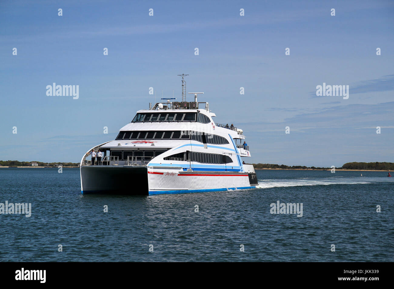 Hy-Line Cruises Fähre, Hyannis Harbor, Cape Cod, Massachusetts, USA, Nordamerika Stockfoto