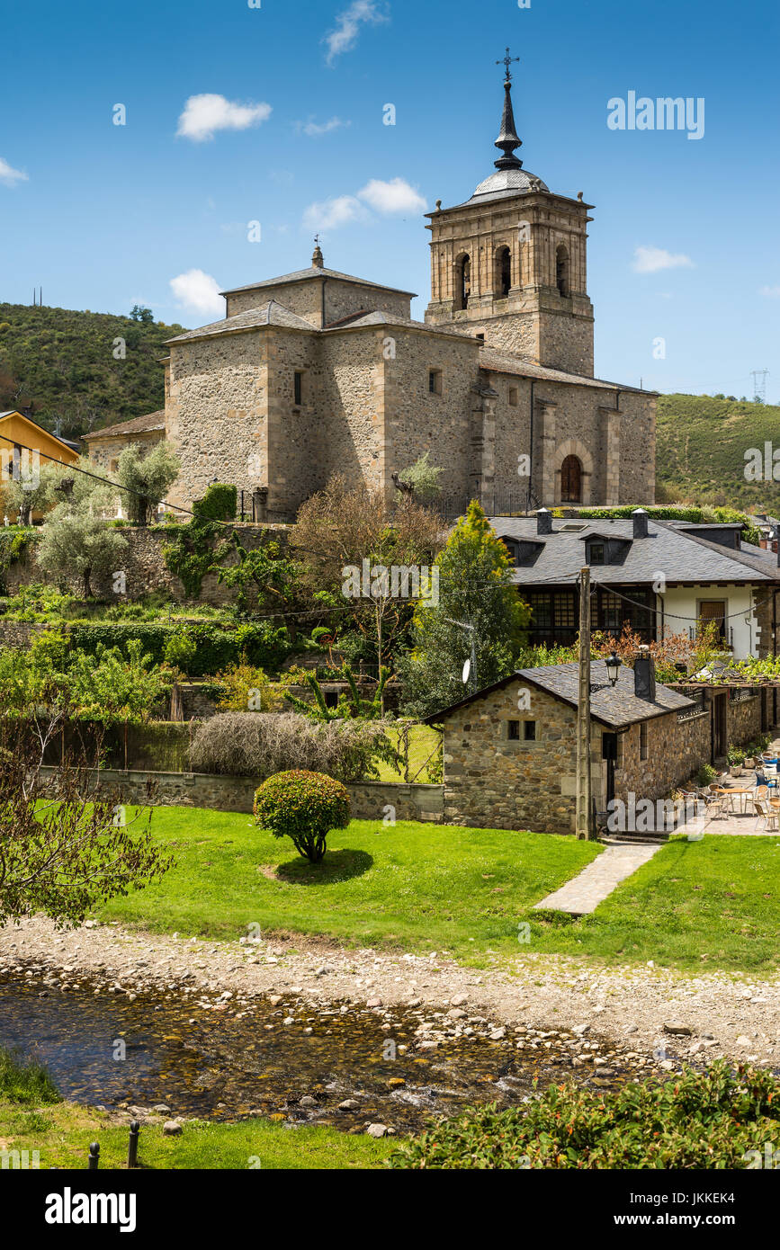 Iglesia de San Nicolás, Wieden, Galizien, Spanien. Camino de Santiago. Stockfoto