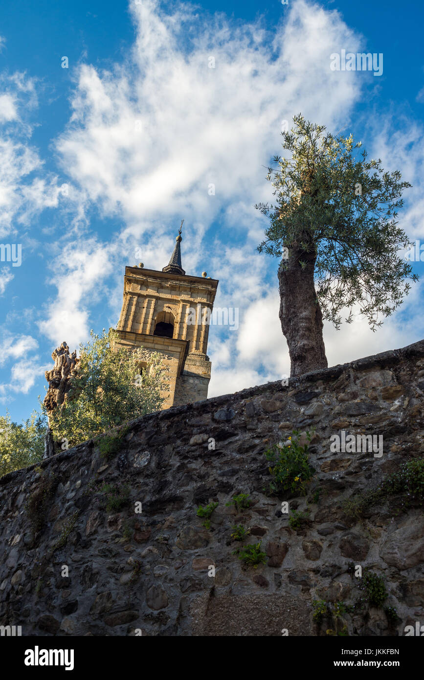 Iglesia de San Nicolás, Wieden, Galizien, Spanien. Camino de Santiago. Stockfoto