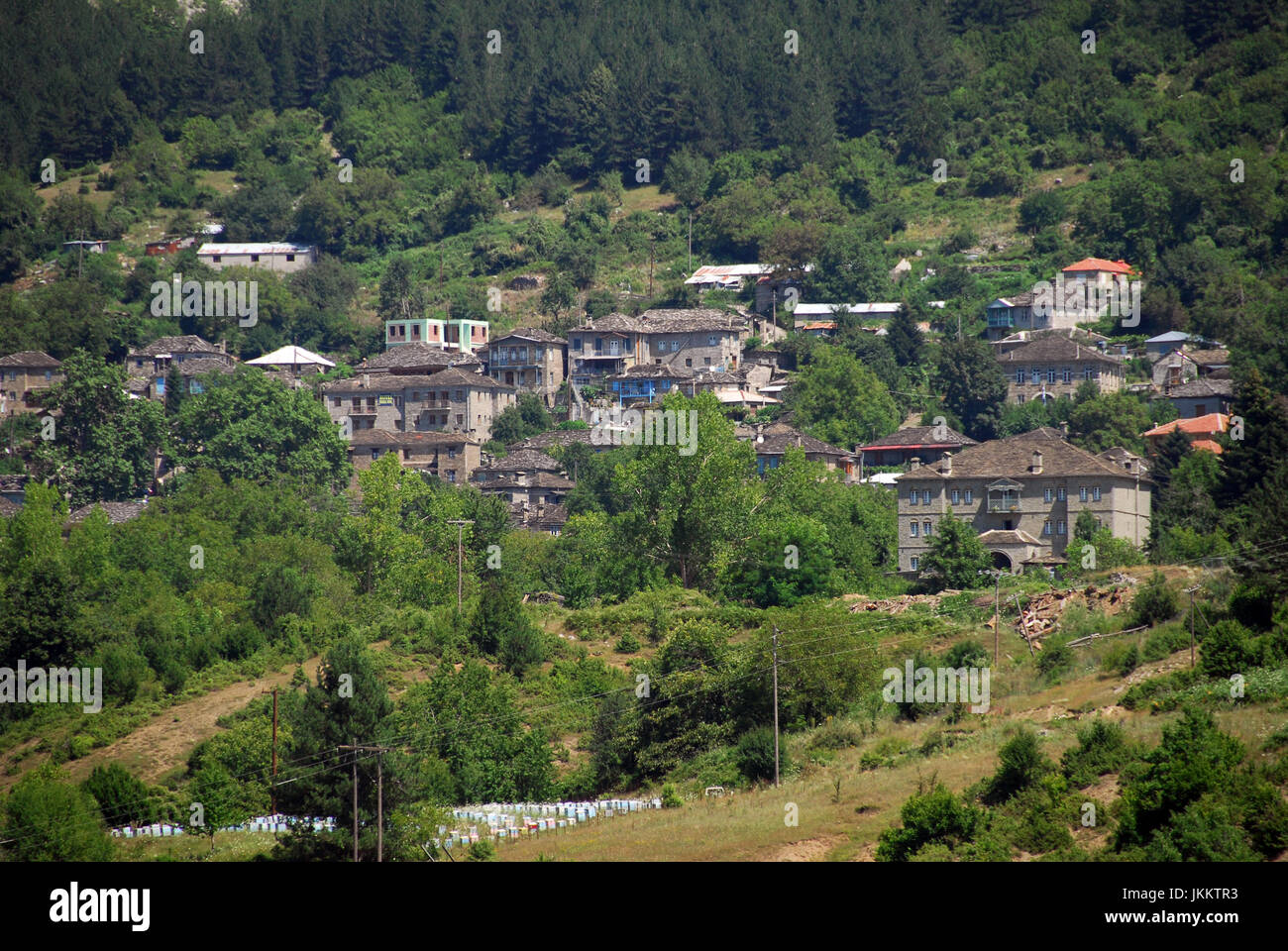Zagoria Bergdörfer, Griechenland (Dilofo, Skamneli, Laista, Tsepelovo)  08 08 2010 Stockfoto