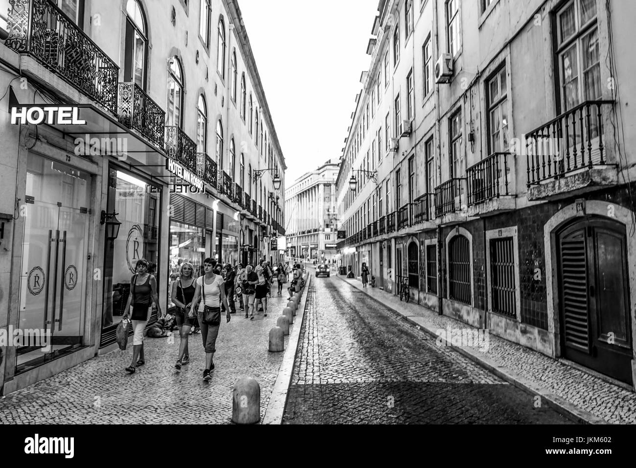 Fußgängerzone im Zentrum von Lissabon Stockfoto