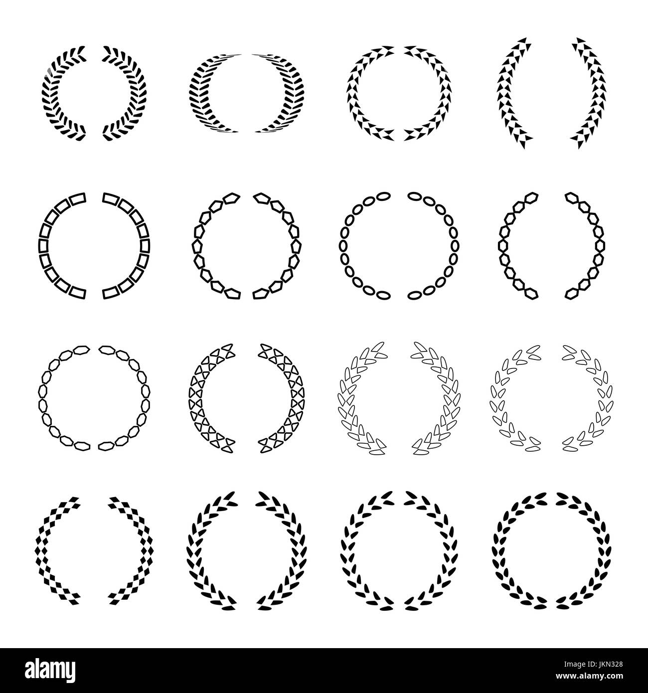 einige Stil des Lorbeer Kranz Symbole fest, Vektor-Illustration-EPS10 Stock Vektor