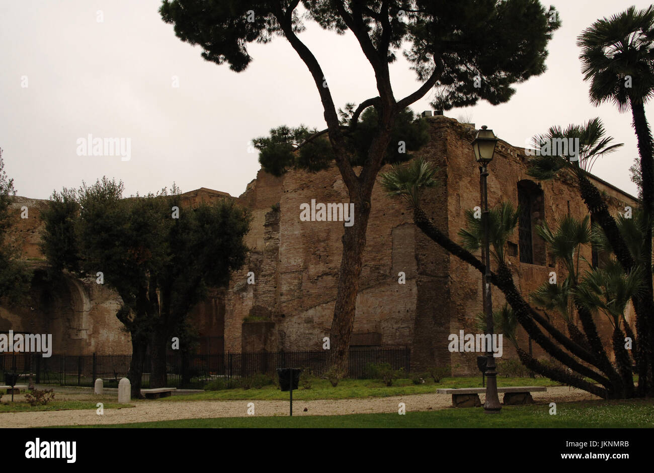 Italien. Rom. Thermen des Diokletian. Gebaut von 298-306. Von außen. Römische Nationalmuseum. Italien. Stockfoto