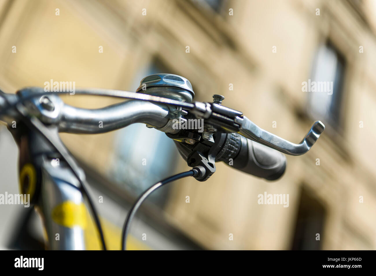 Close-up auf der Glocke eines Fahrrades, Vintage-version Stockfoto