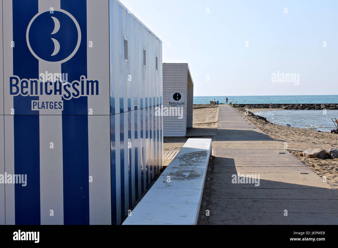 Torreon Strand in Benicassim, einem Badeort an der Costa del Azahar Coast, Provinz von Castello, Spanien Stockfoto