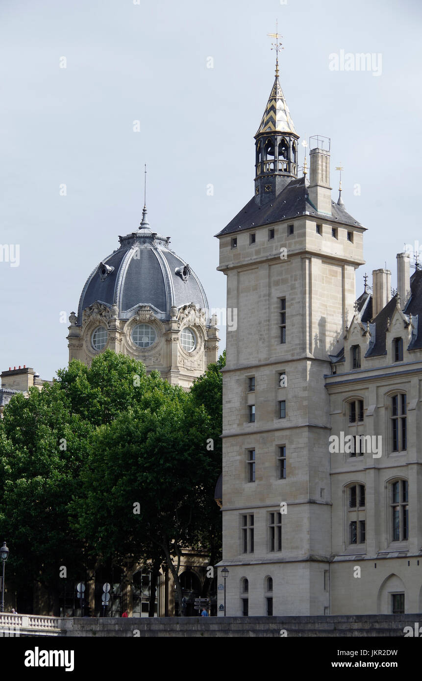 Paris, Frankreich, Gothic & Neo-Barock, Conciergerie & Greffe de Tribunal de Commerce de Paris, Stockfoto