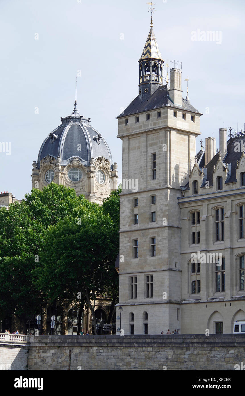 Paris, Frankreich, Gothic & Neo-Barock, Conciergerie & Greffe de Tribunal de Commerce de Paris, Stockfoto