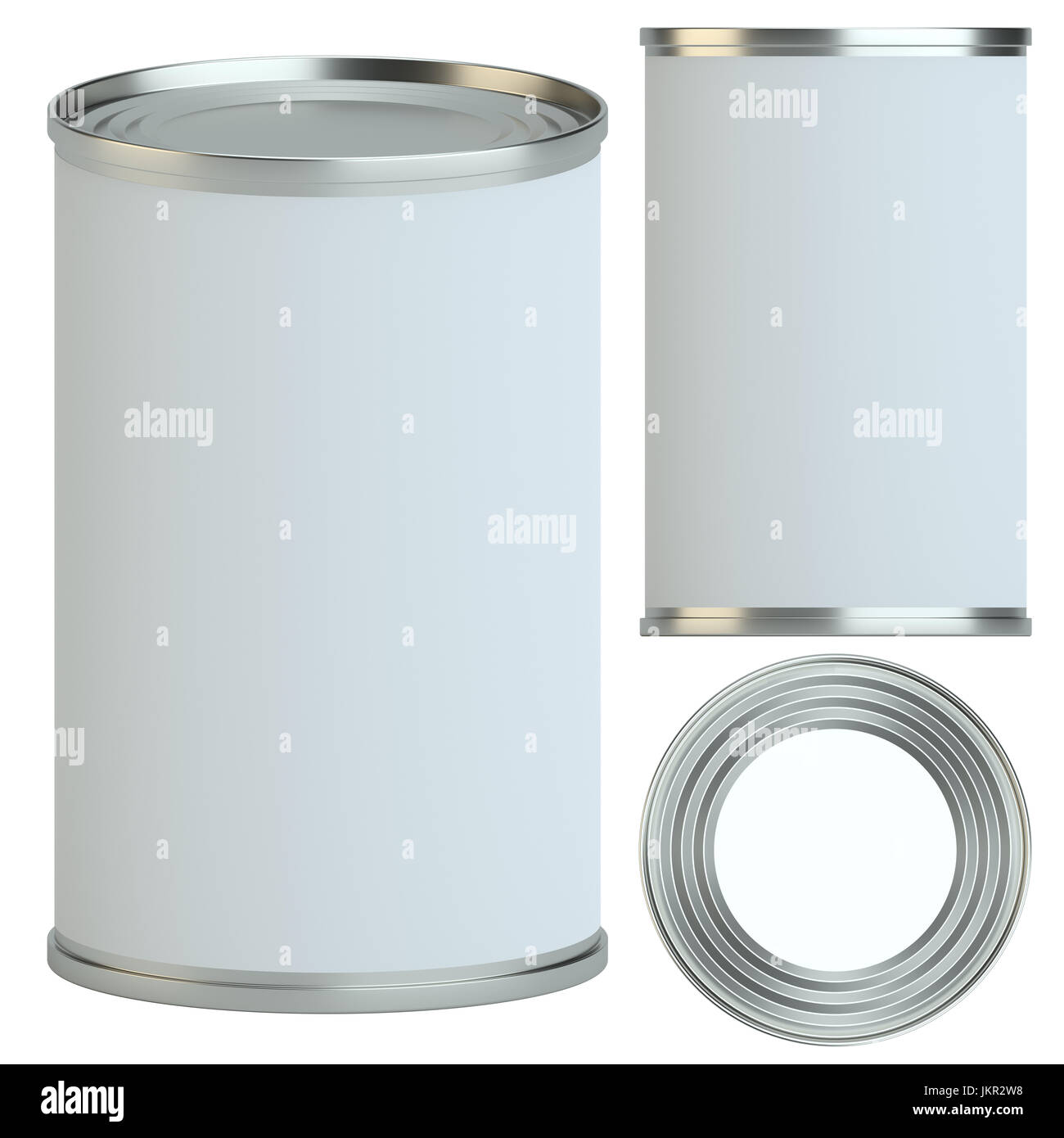 Metall Dose mit white-Label-leer Stockfoto