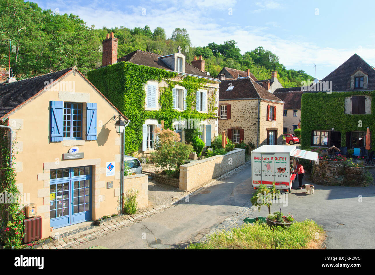 Frankreich, Indre(36), le Berry, Vallée De La Creuse, Gargilesse-Dampierre, Labellisé Les Plus Beaux Dörfer de France, rue Principale du Dorf / / Fran Stockfoto