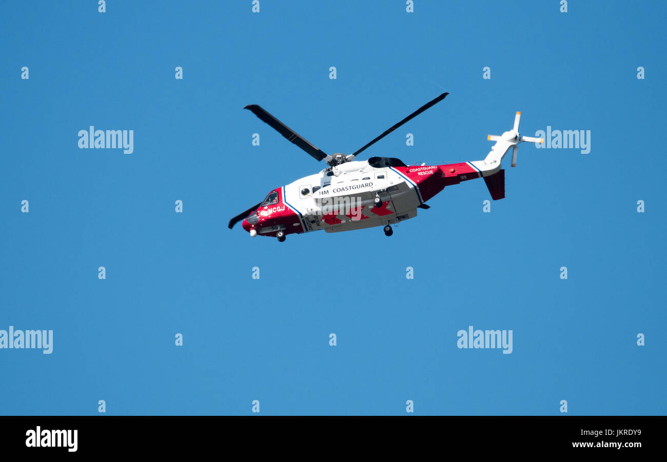 HM-Küstenwache Hubschrauber Stockfoto