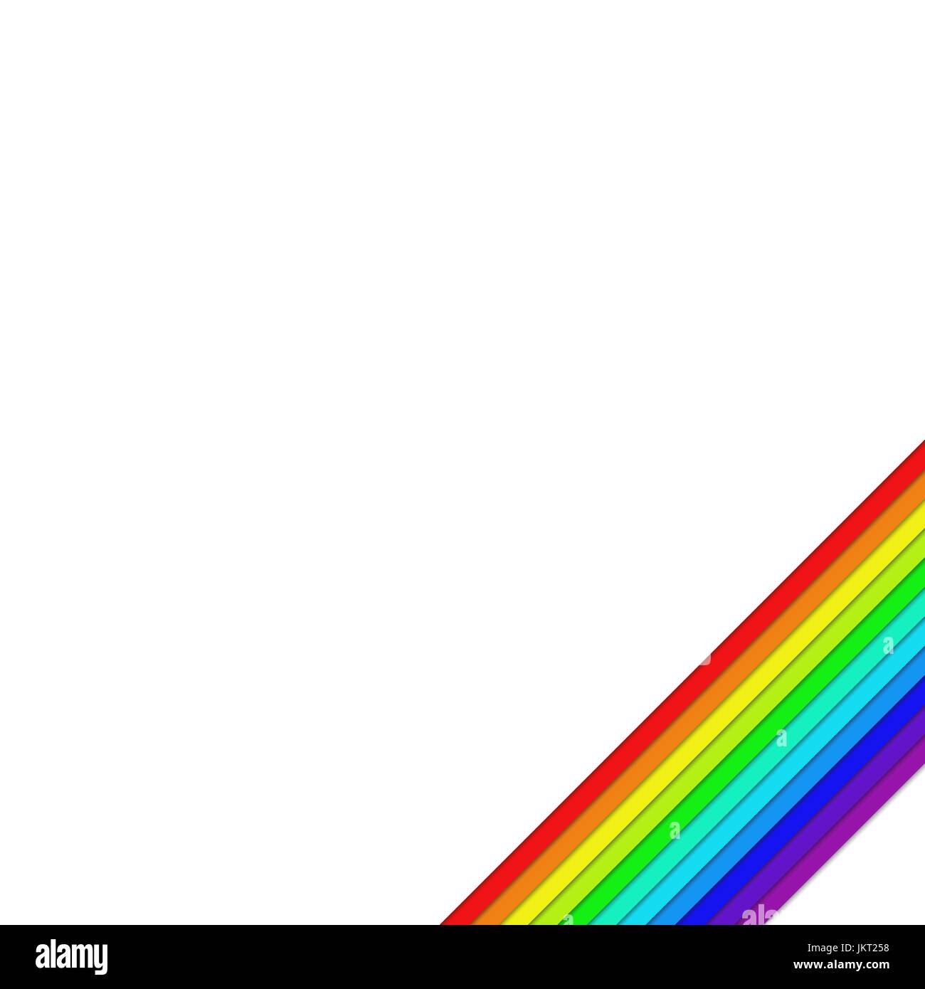 Weißem Hintergrund Ecke Design mit diagonalen Regenbogen Farbe Streifen - Vektorgrafik Stock Vektor