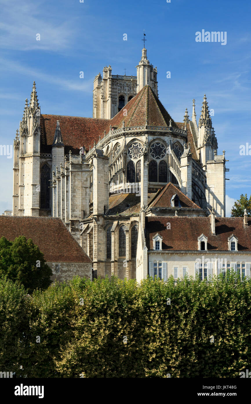 Frankreich, Yonne (89), Auxerre, la Cathédrale Saint-Etienne d'Auxerre Côté Stirnseite / / Frankreich, Yonne, Auxerre, die Kathedrale St. Etienne von Auxerre Stockfoto